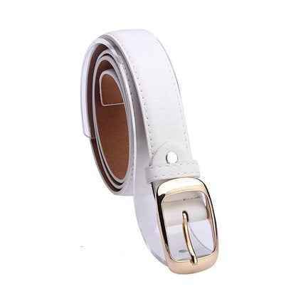 Korean women's casual versatile belts in black leather