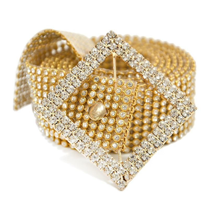 Women's Corset Belt with Decorative Diamond Detail