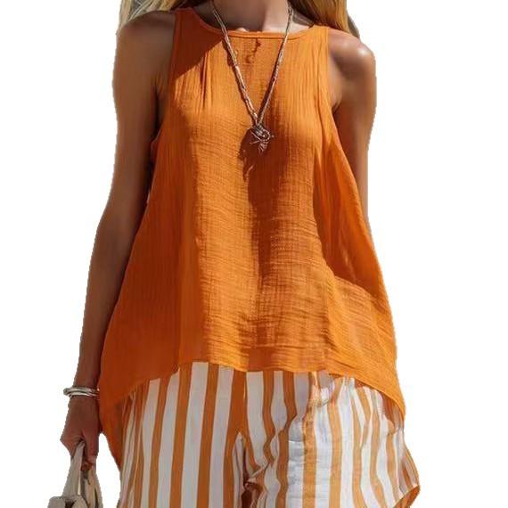 Solid Color V-Neck Long-Sleeve Shirt Womens Loose-Fitting Button-Up Top