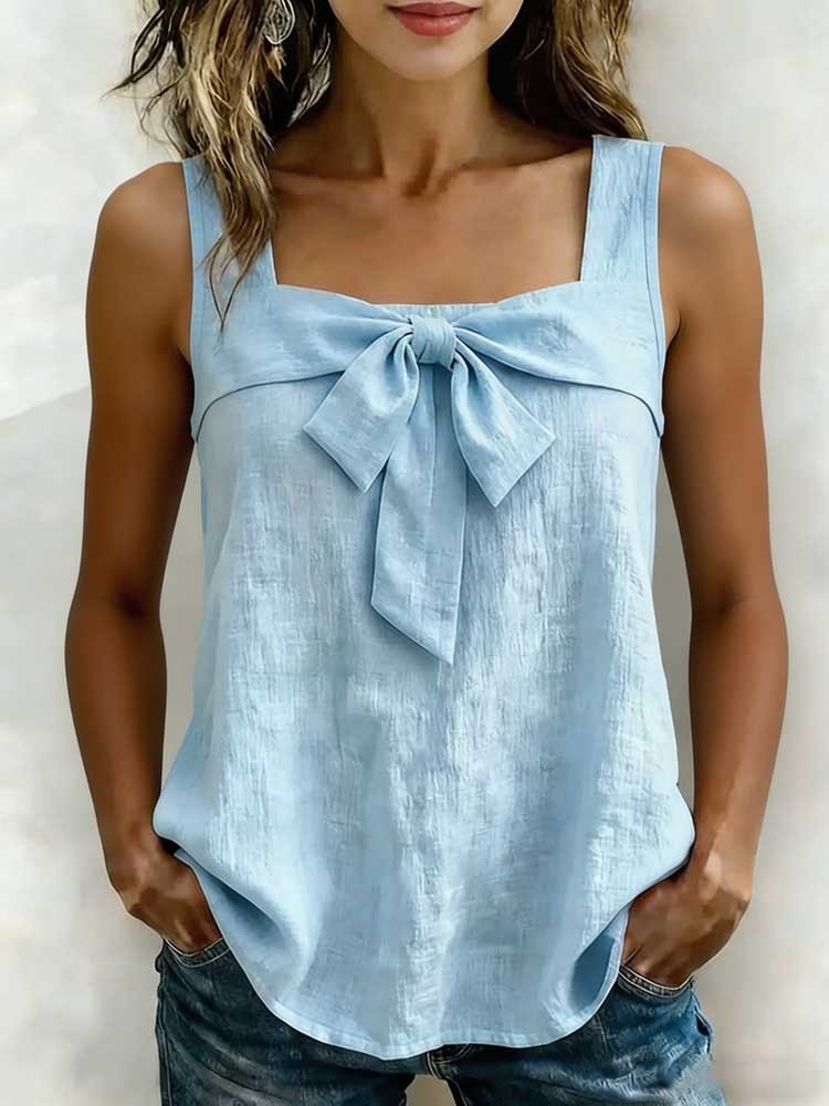 Women's Casual Square-Neck Sleeveless Tank Top