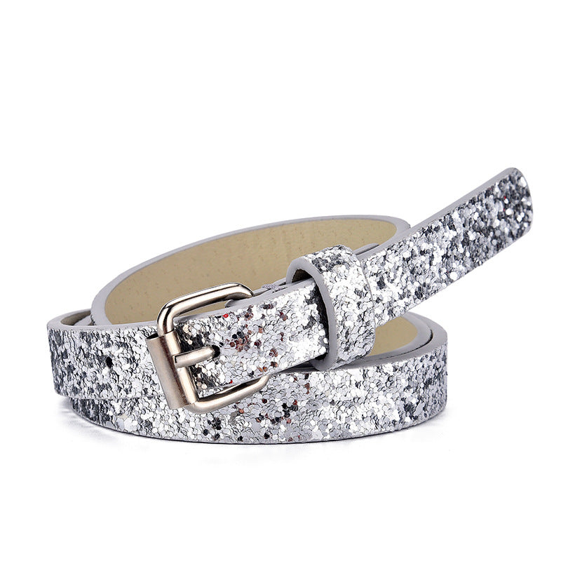 Ladies Kids Heart Glitter Belt Fashion Accessory