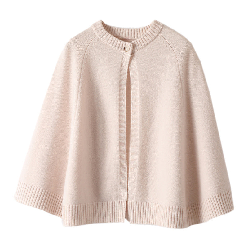 Wool Large Cape Warm Knitted Outerwear Cloak Shawl