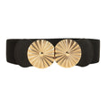 Women's Wide Belt with elastic metal circle detail