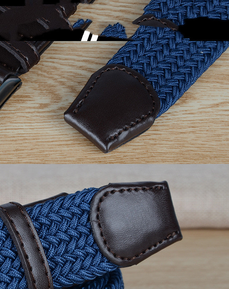 Canvas Woven Belt with adjustable non-hole pin buckle