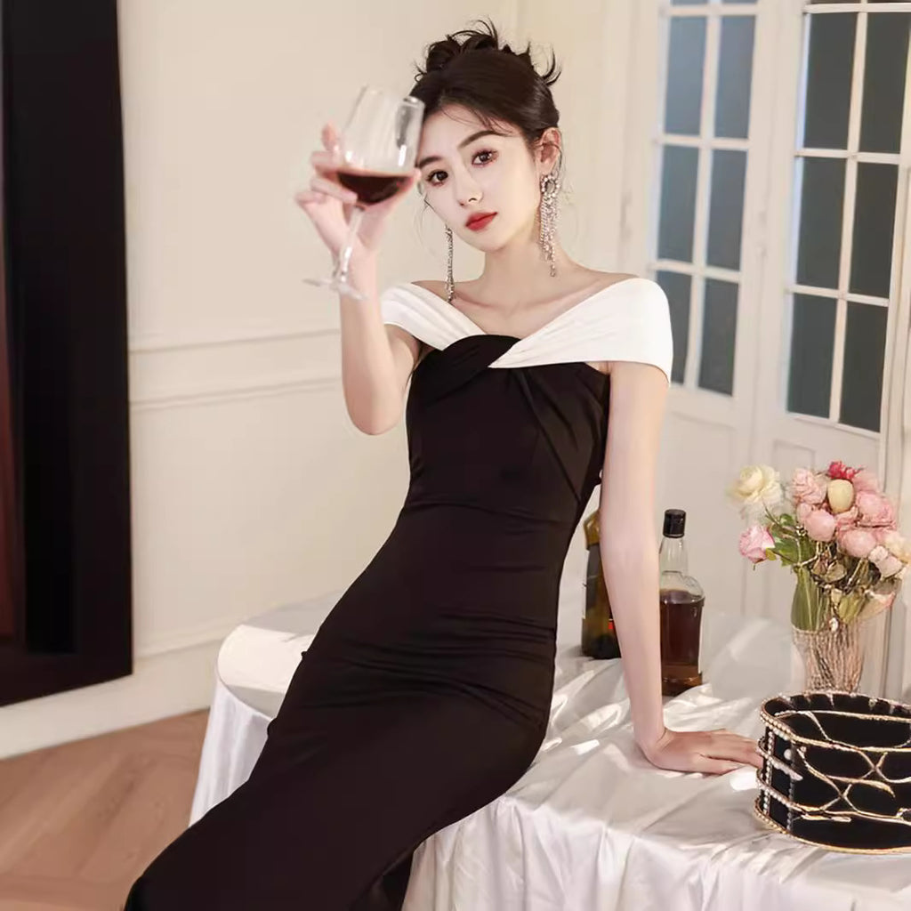 Elegant Off-shoulder Evening Gown With A Feminine Touch