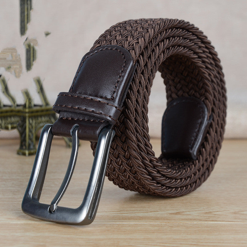 Canvas Woven Belt with adjustable non-hole pin buckle