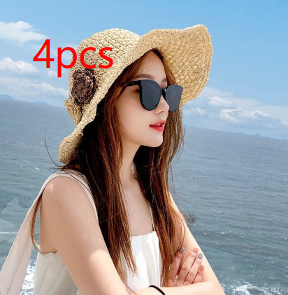 Lace Straw Sun Hat For Women