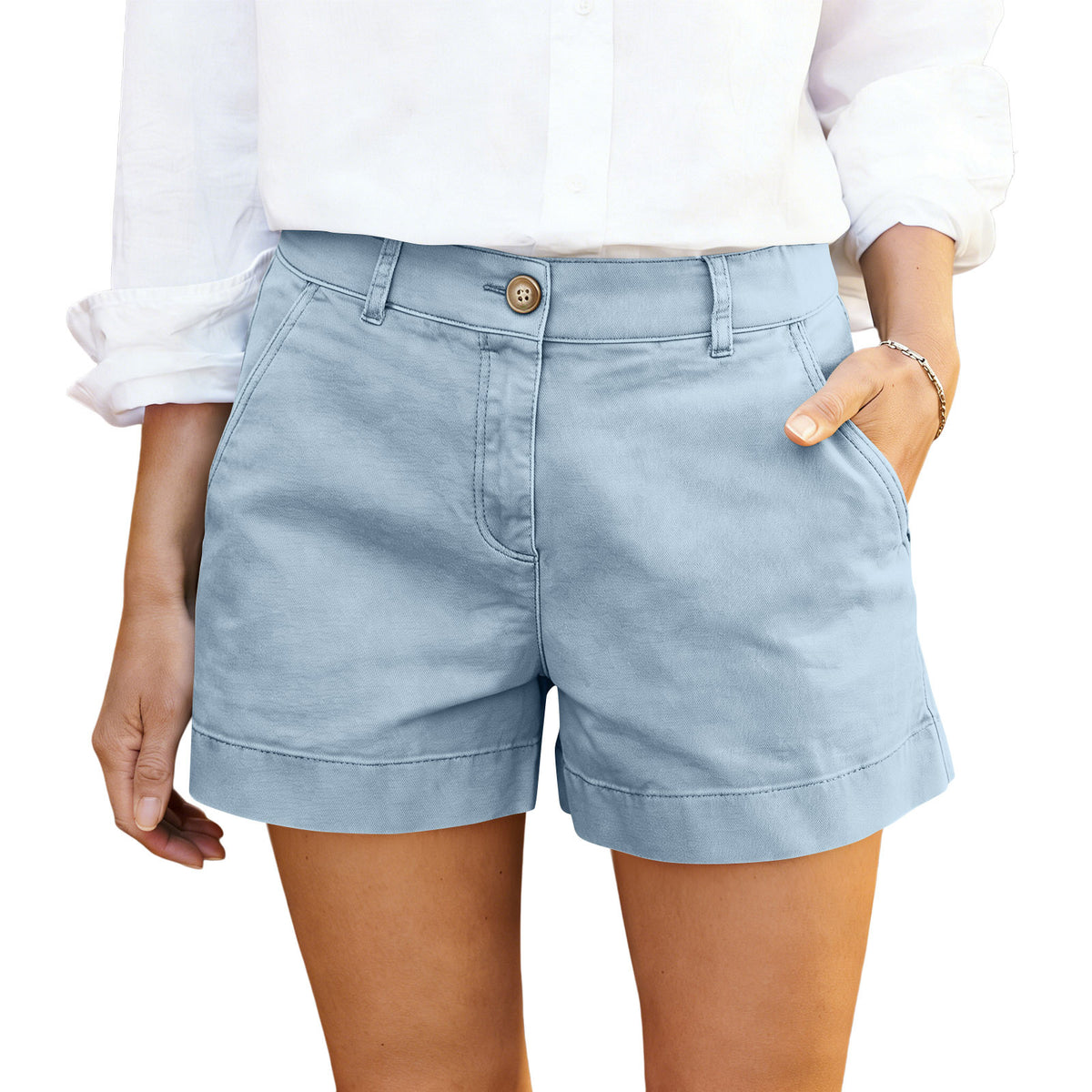 Women's High-Waisted Casual Bermuda Shorts