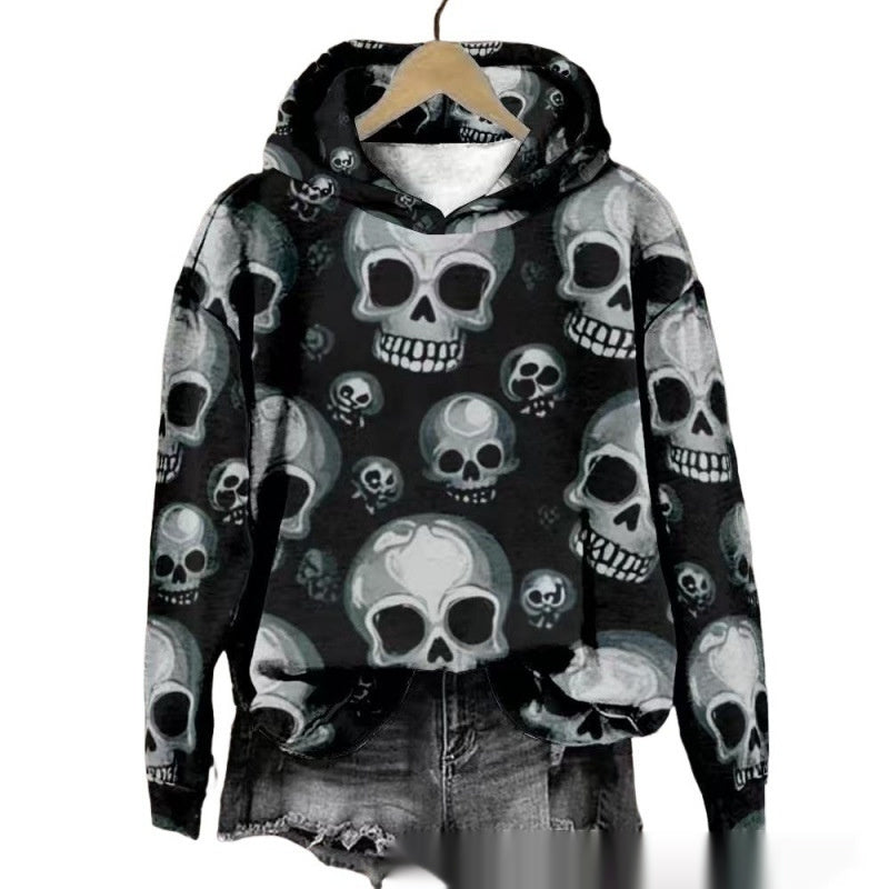 New Halloween Printed Hooded Sweatshirt