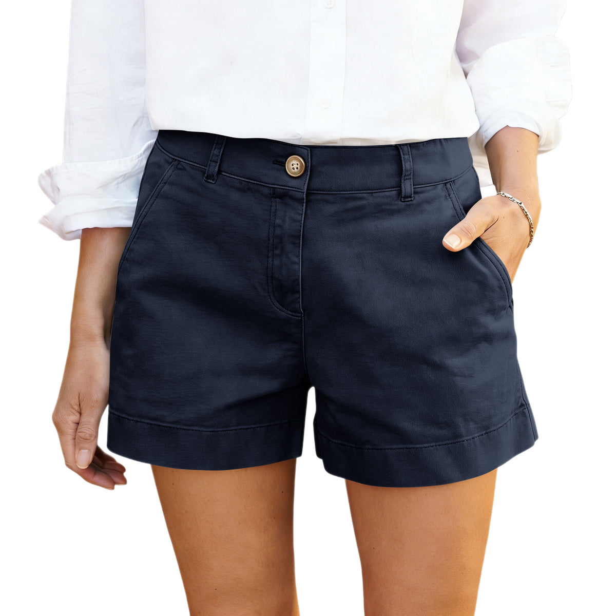 Women's High-Waisted Casual Bermuda Shorts