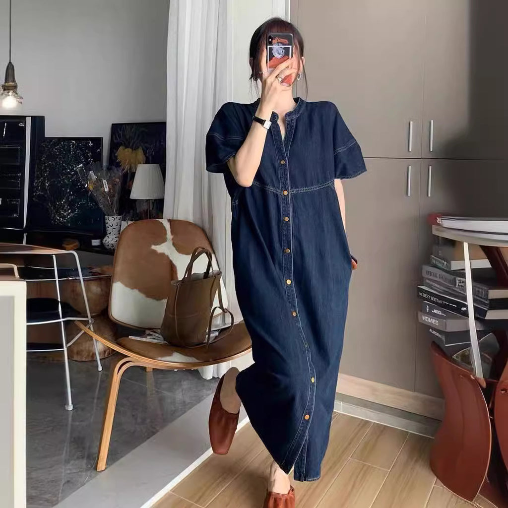 French-style Retro Casual Denim Dress
