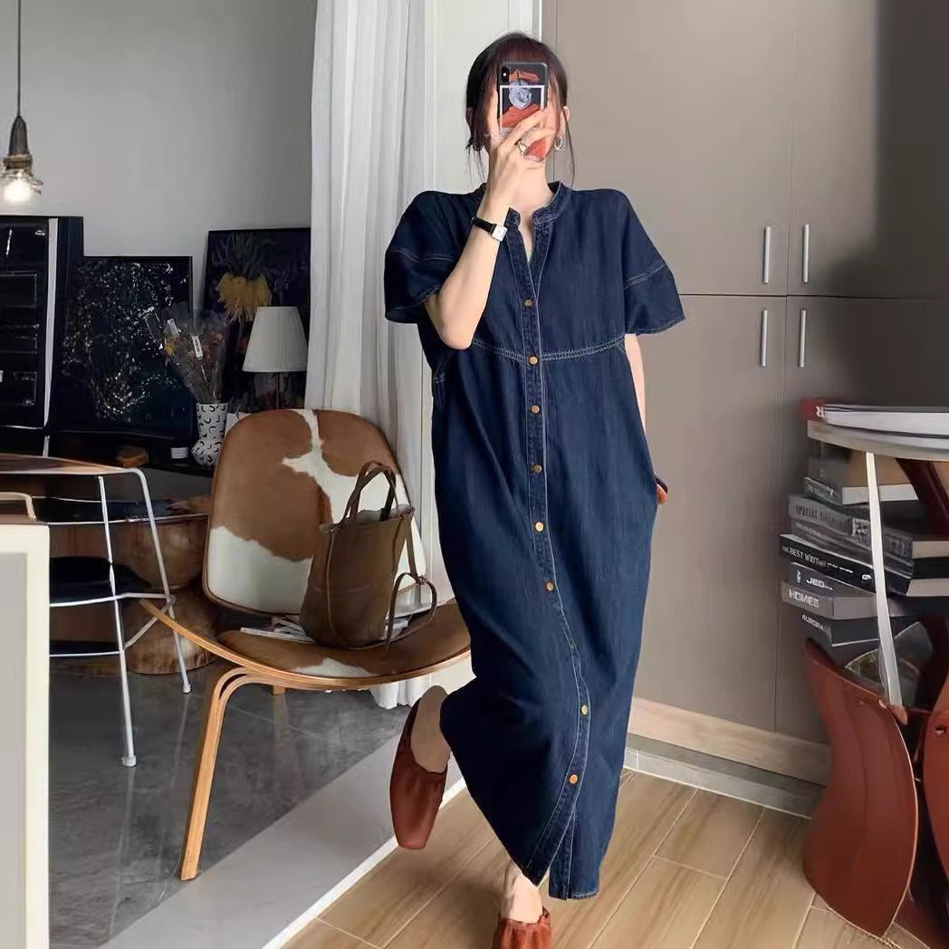 French-style Retro Casual Denim Dress