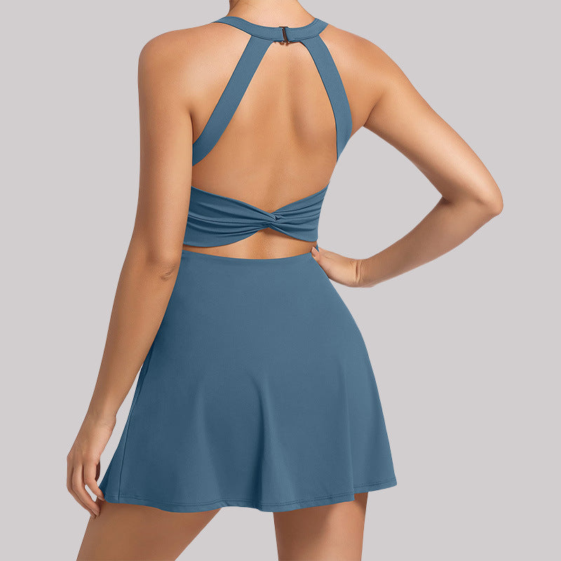Anti-exposure  Quick-drying  Breathable Sleeveless Running And Yoga Sports Dress