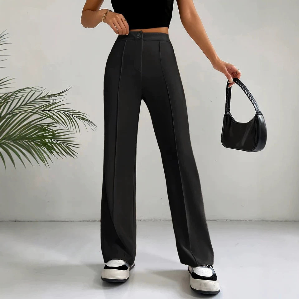 Women's High-Waisted Straight Flare Pants