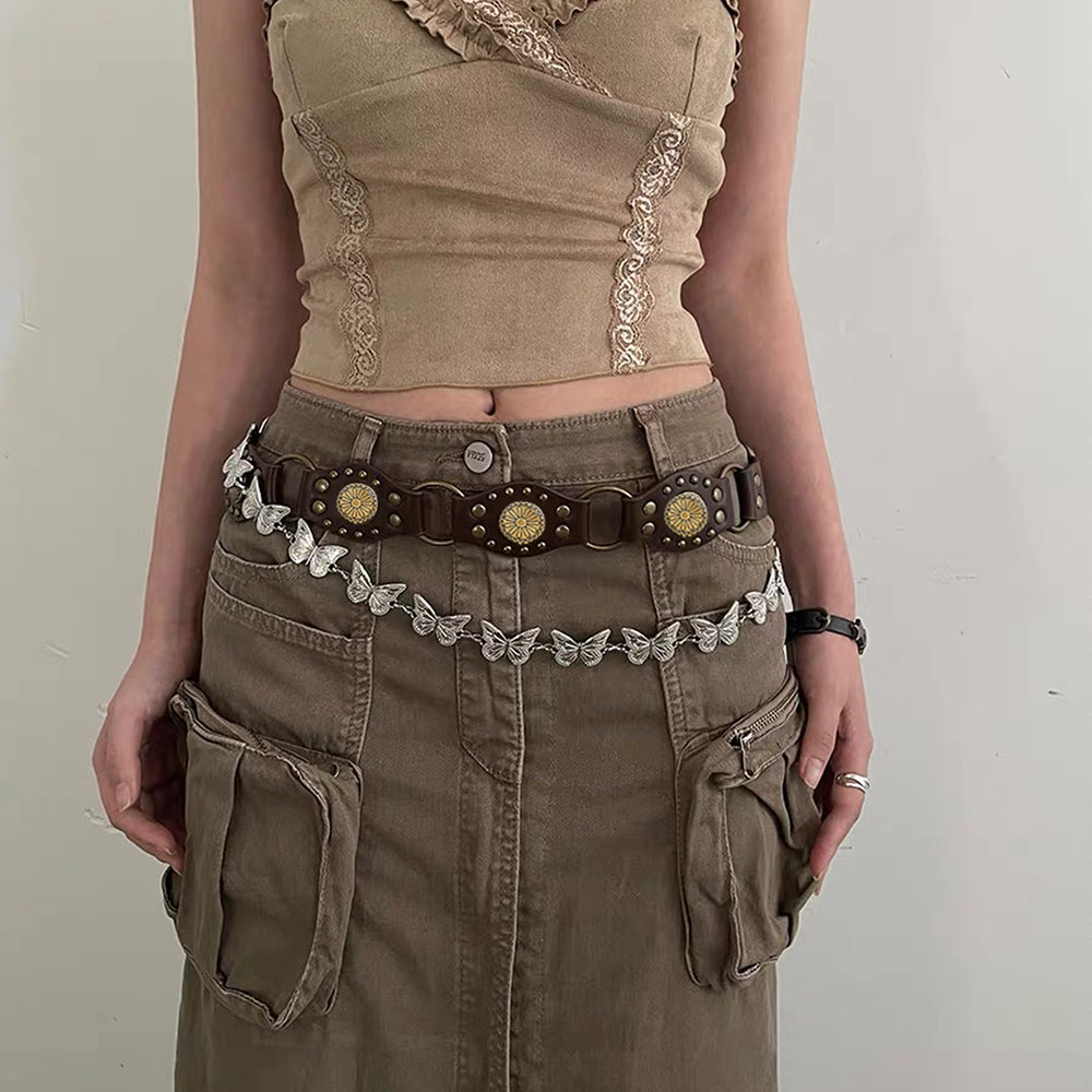 Vintage belts for men and women classic leather style