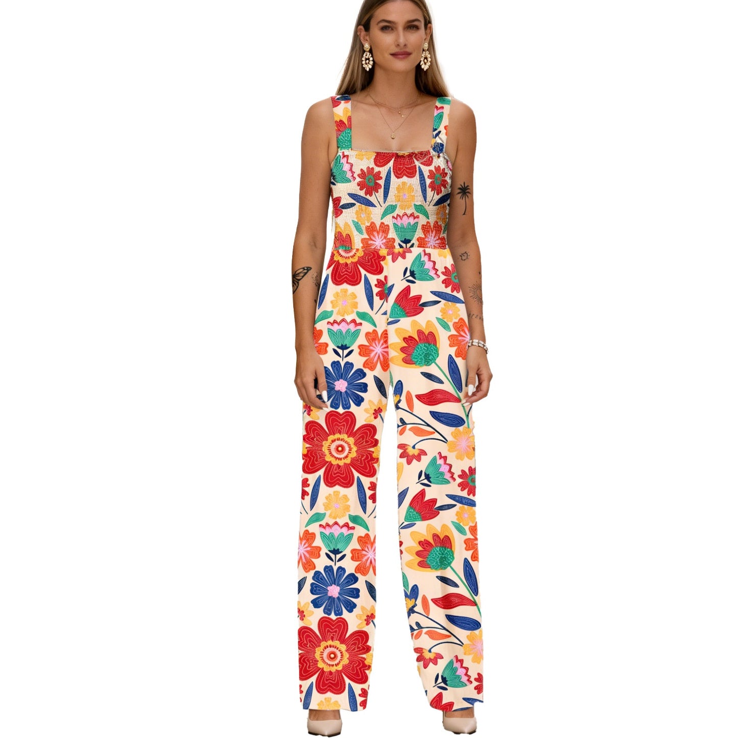 Bohemian Strap Print Jumpsuit