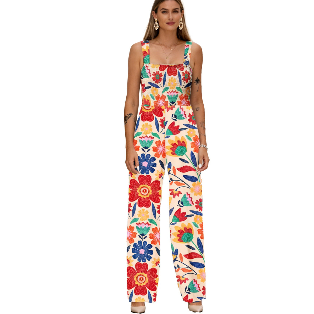 Bohemian Strap Print Jumpsuit