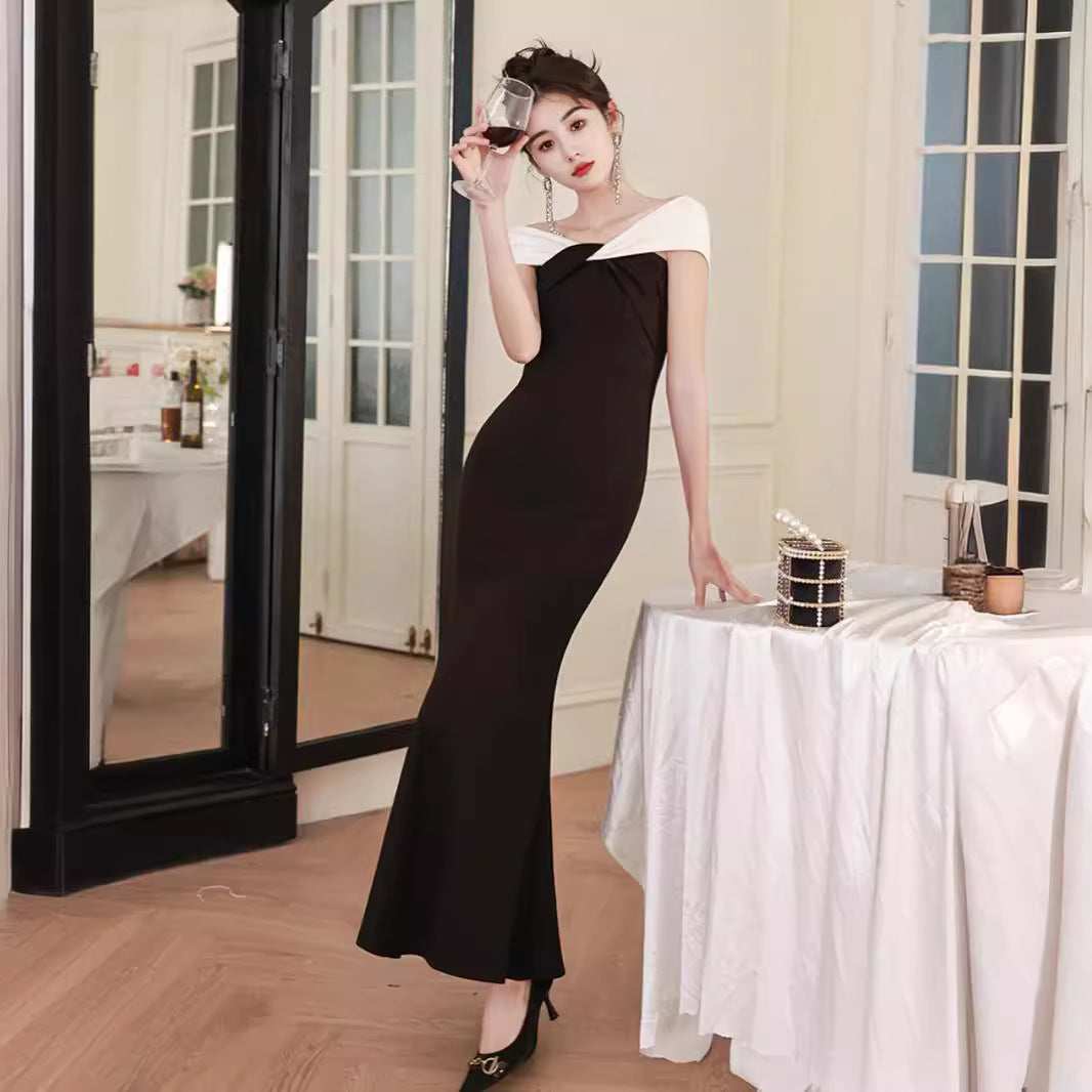 Elegant Off-shoulder Evening Gown With A Feminine Touch