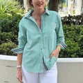 European And American-style Chic Commuter Long-Sleeve Striped Cardigan Womens Shirt