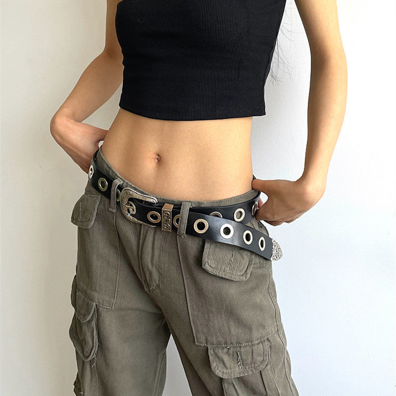 Silver Needle PU Belt