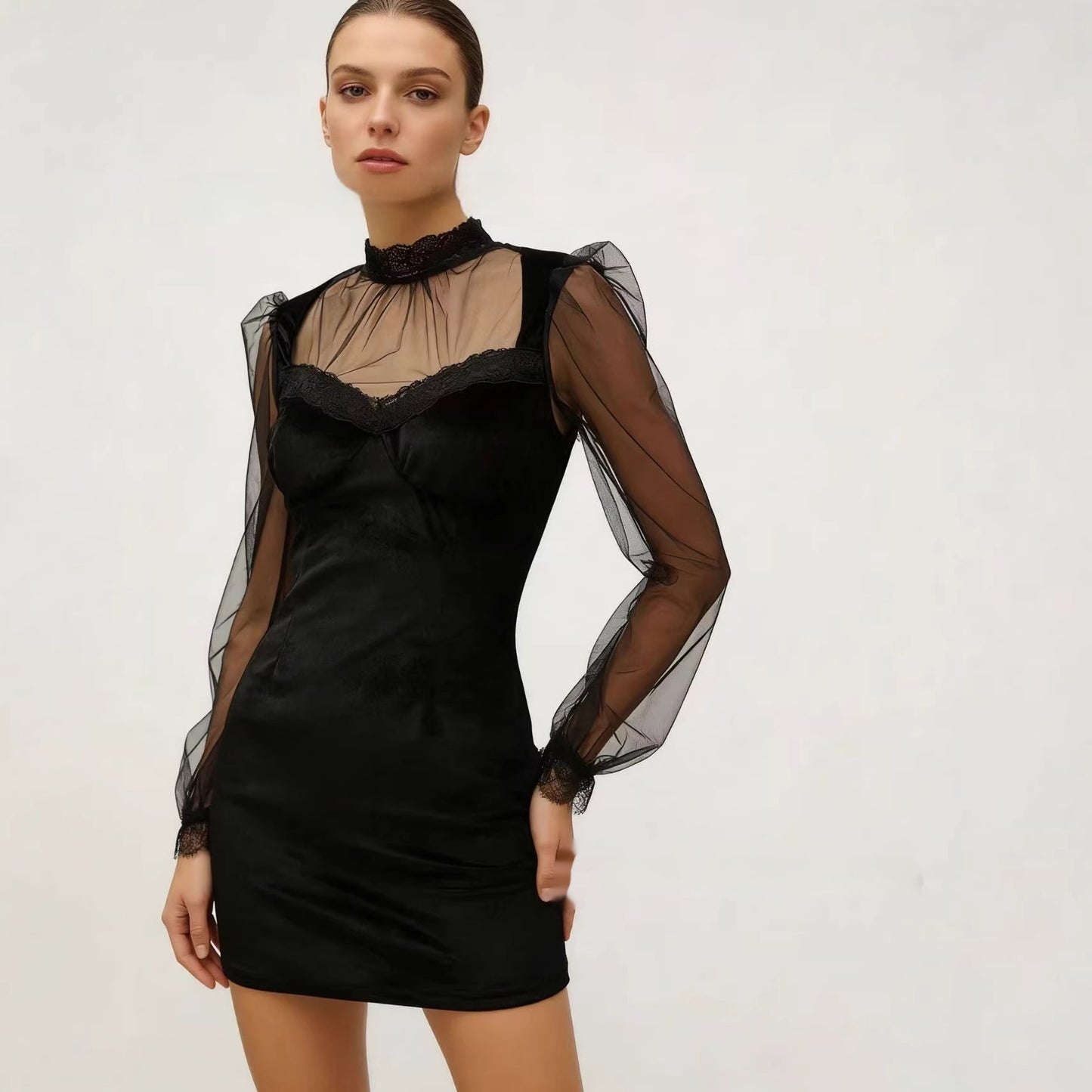 Women's Long Sleeved Hugging Slimming Sheath Dress