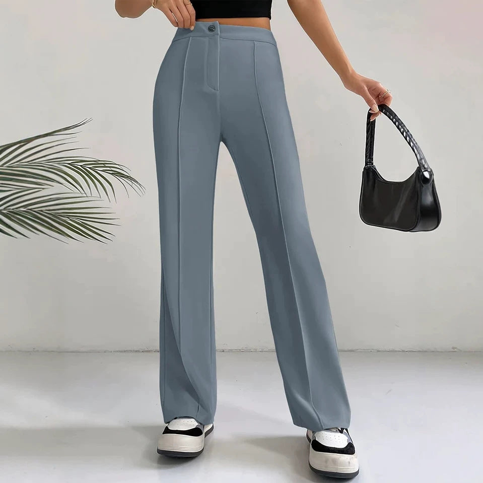 Women's High-Waisted Straight Flare Pants