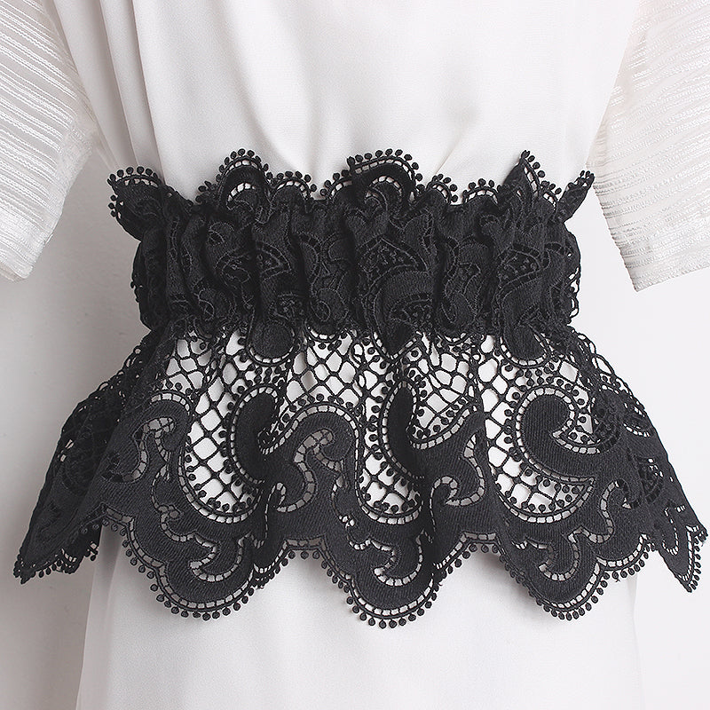 Women's Lace Wide Waist Belt For Dresses And Skirts