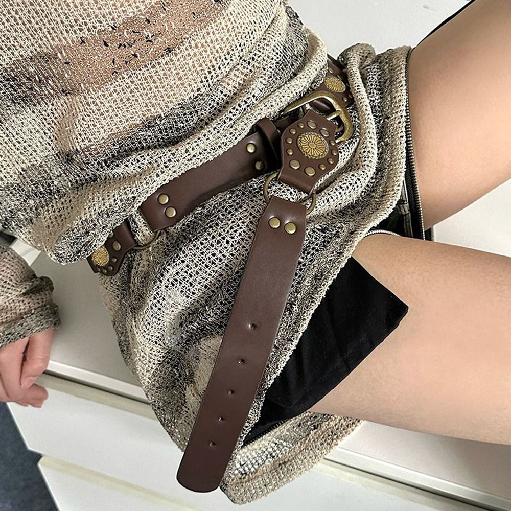 Vintage belts for men and women classic leather style