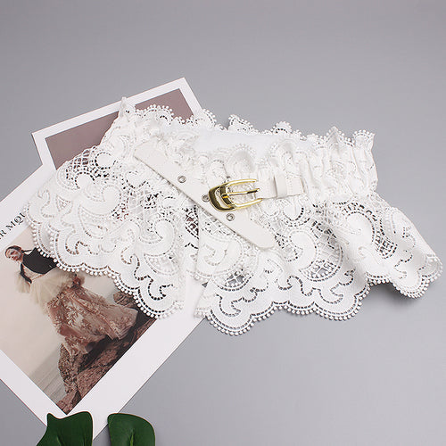 Women's Lace Wide Waist Belt For Dresses And Skirts
