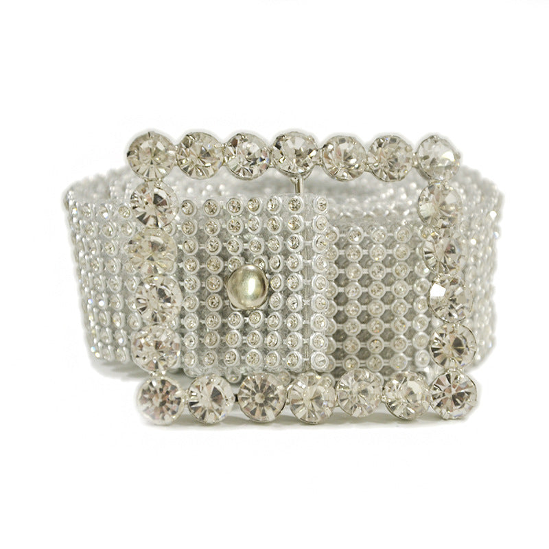 Women's Corset Belt with Decorative Diamond Detail