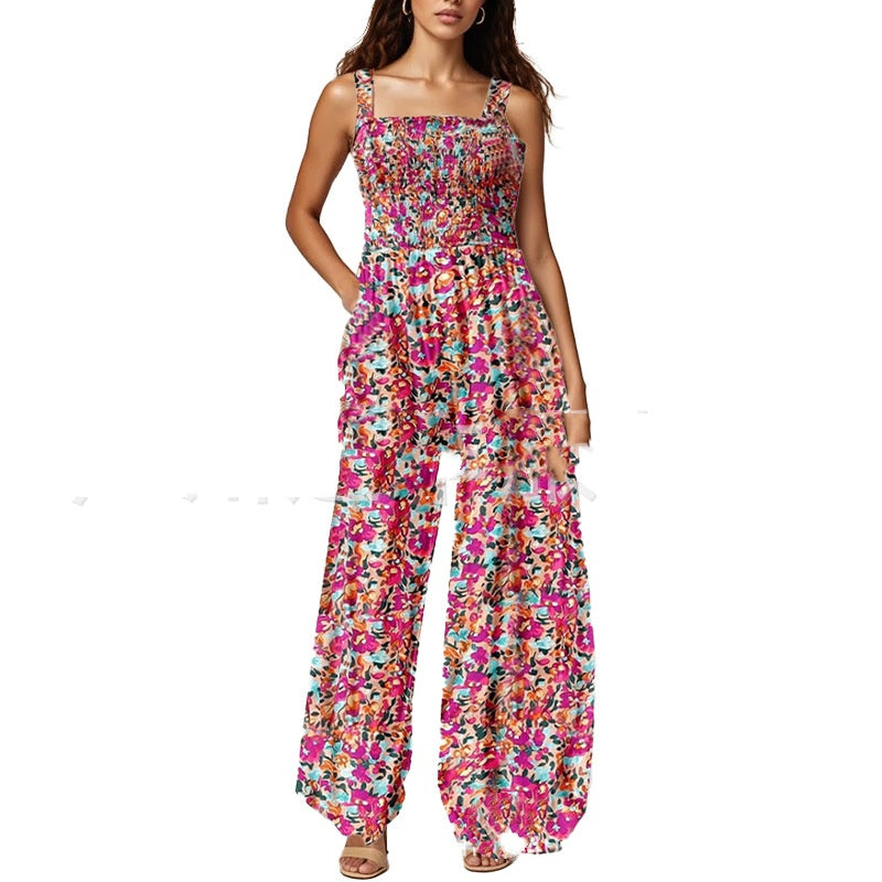 Bohemian Strap Print Jumpsuit