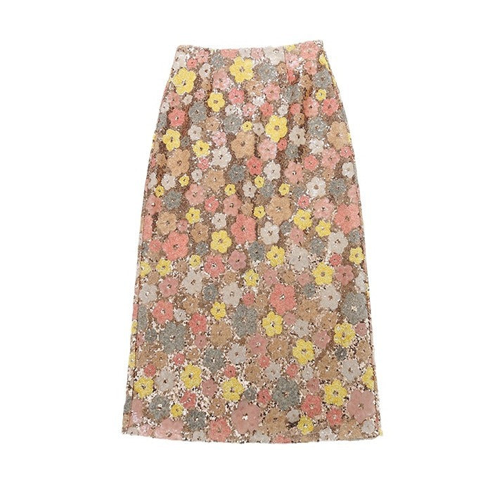 Back-slit Midi Skirt A Youthful One-step Dress