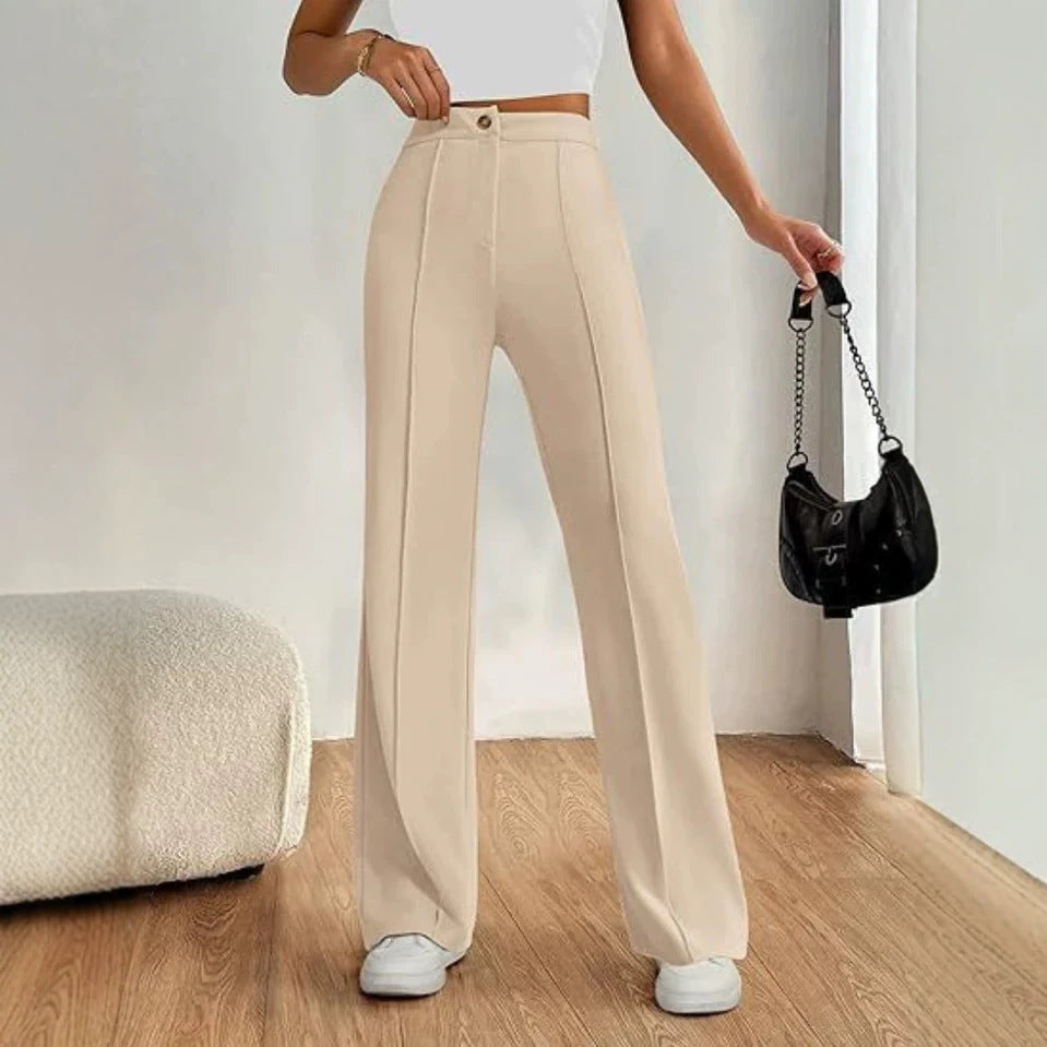 Women's High-Waisted Straight Flare Pants
