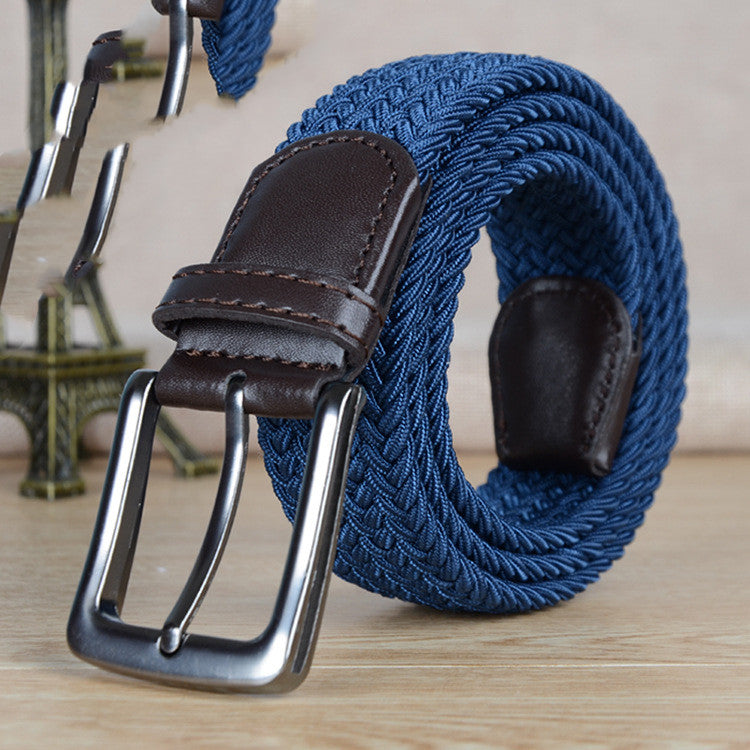 Canvas Woven Belt with adjustable non-hole pin buckle