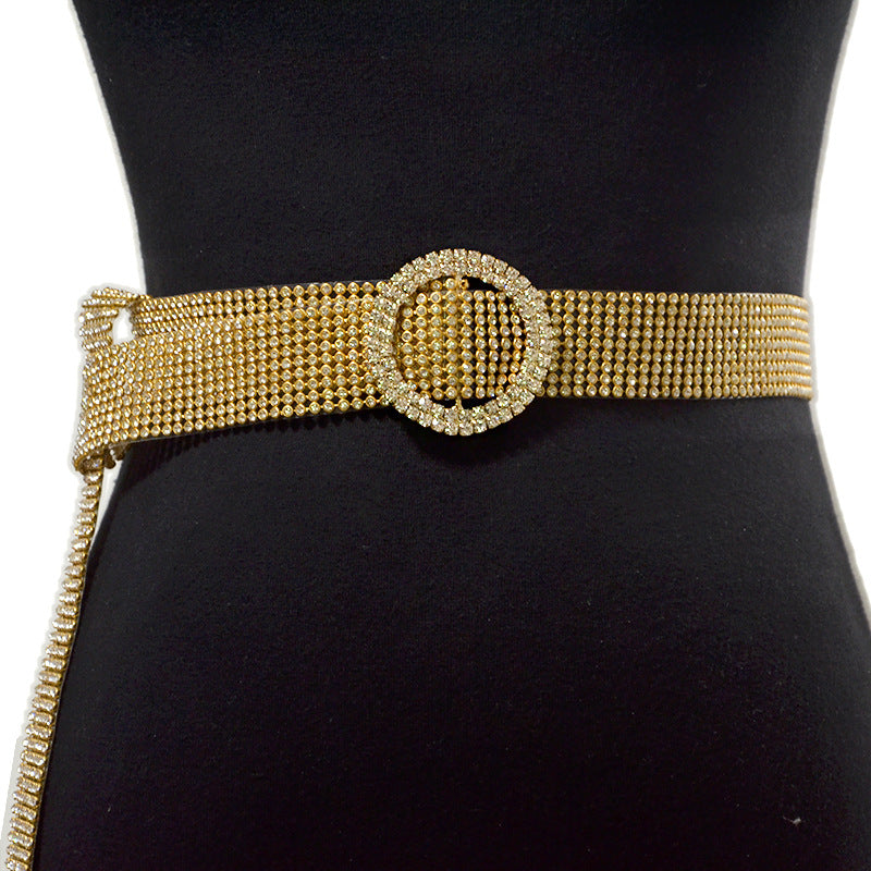 Women's Corset Belt with Decorative Diamond Detail