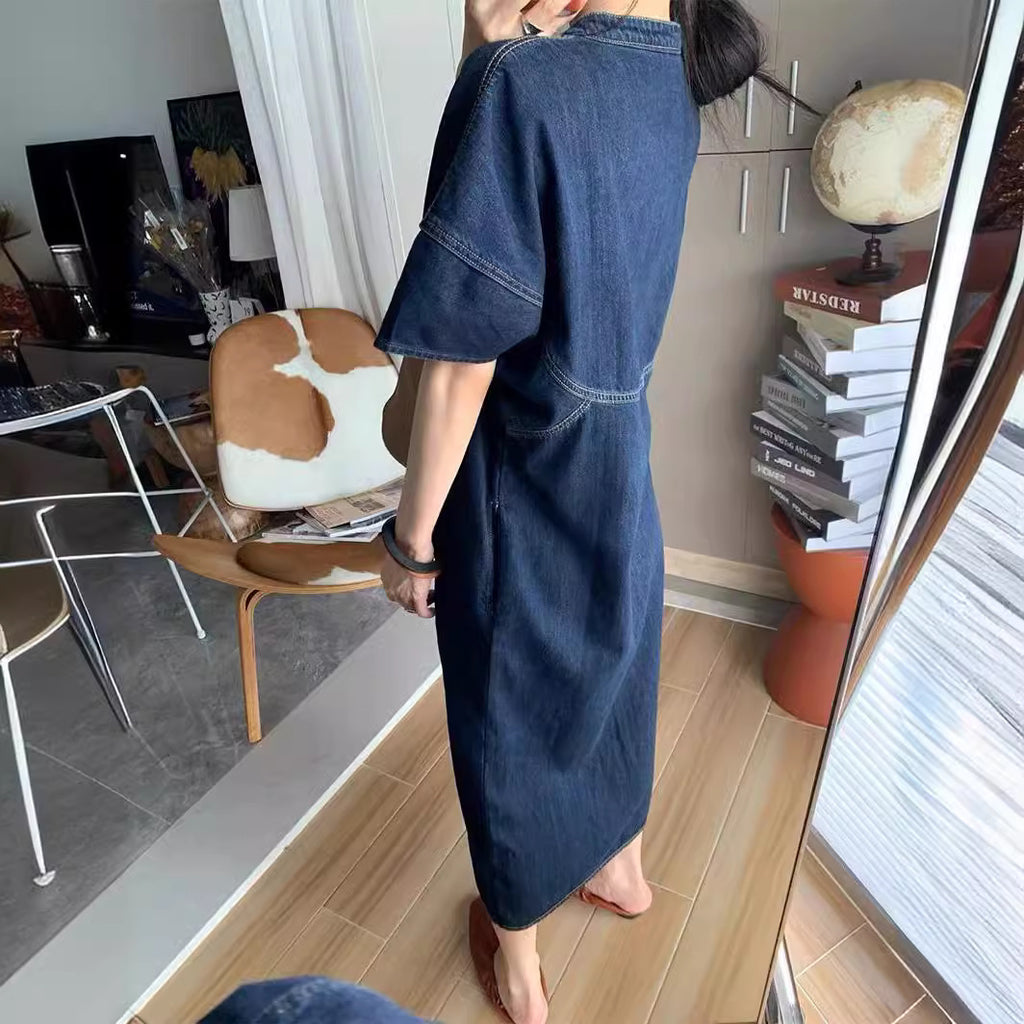 French-style Retro Casual Denim Dress