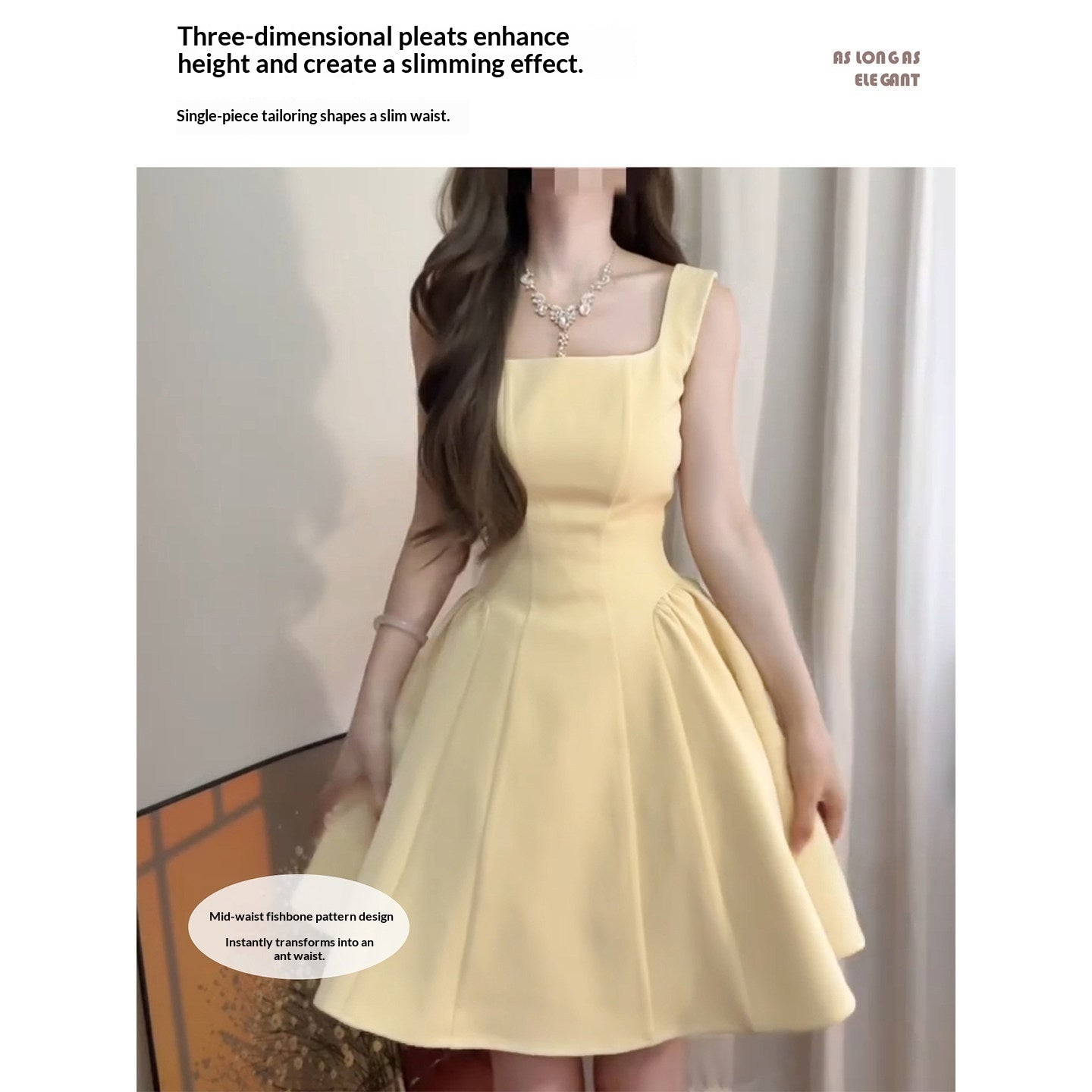 Waist-cinched A-line Stunningly Beautiful Strap Dress