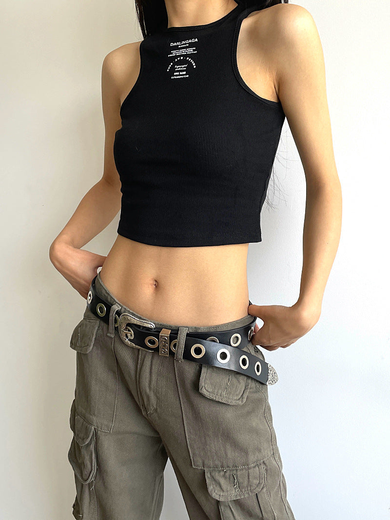 Silver Needle PU Belt