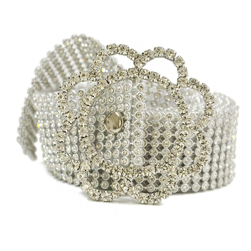 Women's Corset Belt with Decorative Diamond Detail