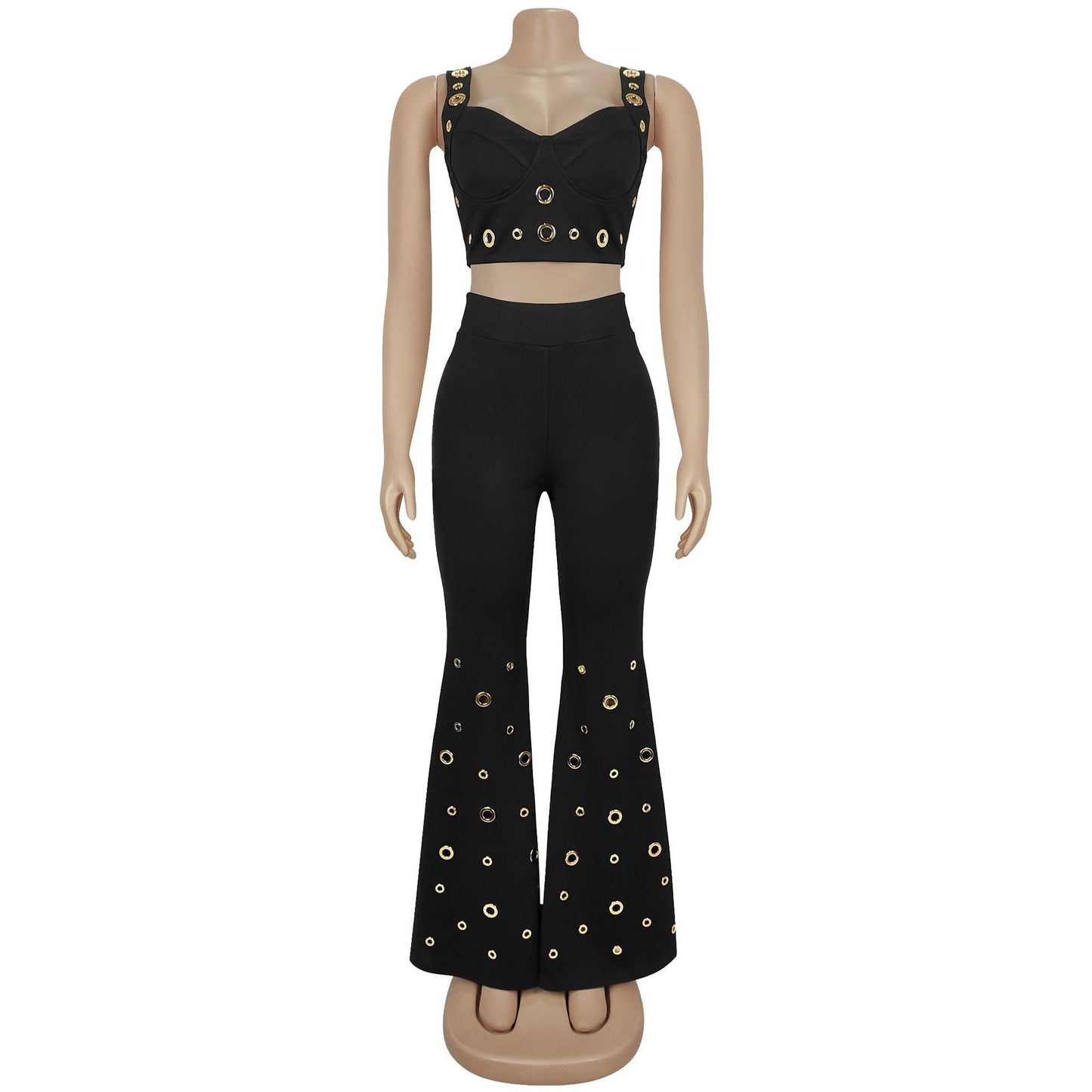 Womens Wide-leg Pants Two-piece Set