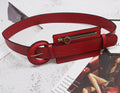 Leather Waist Belt with fashion stitching and zipper design