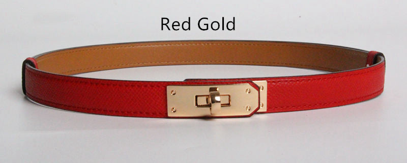 Women Real Leather Belt golden buckle fashion accessory