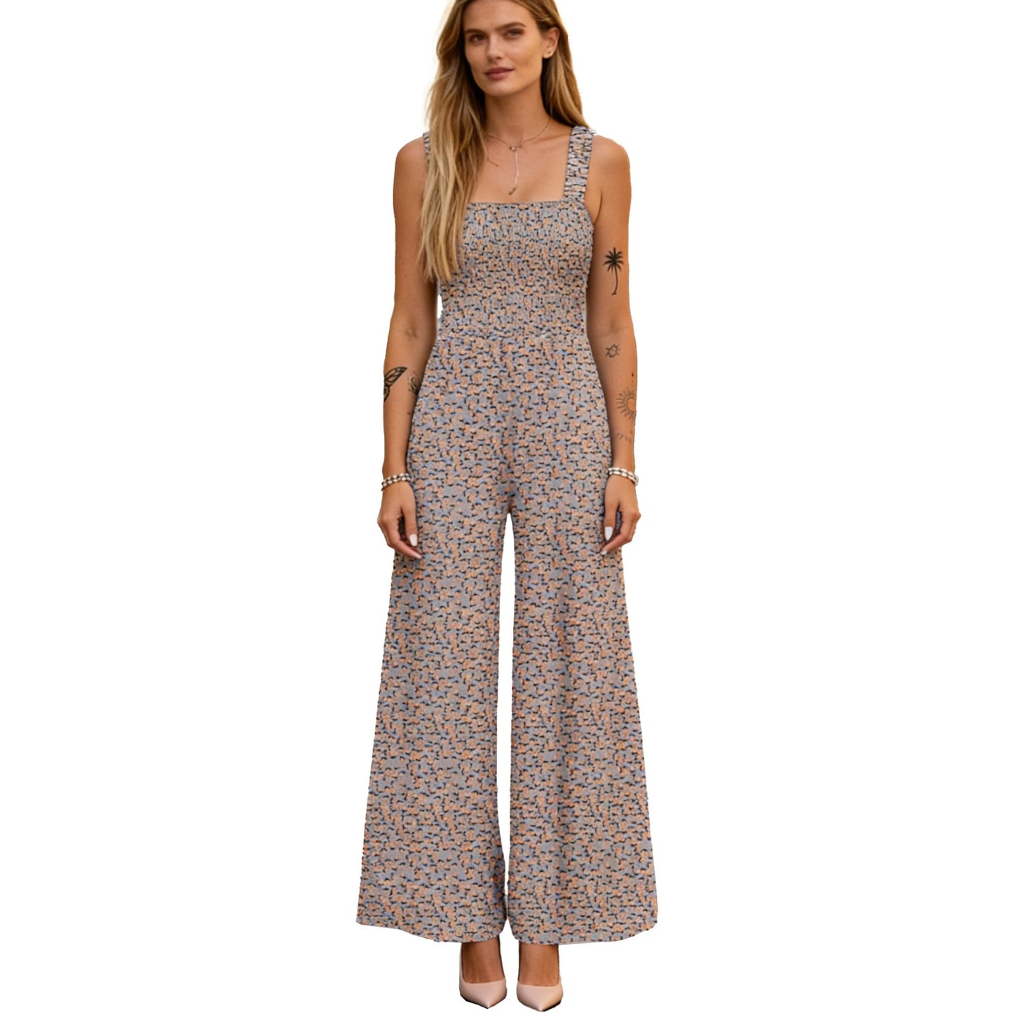 Bohemian Strap Print Jumpsuit