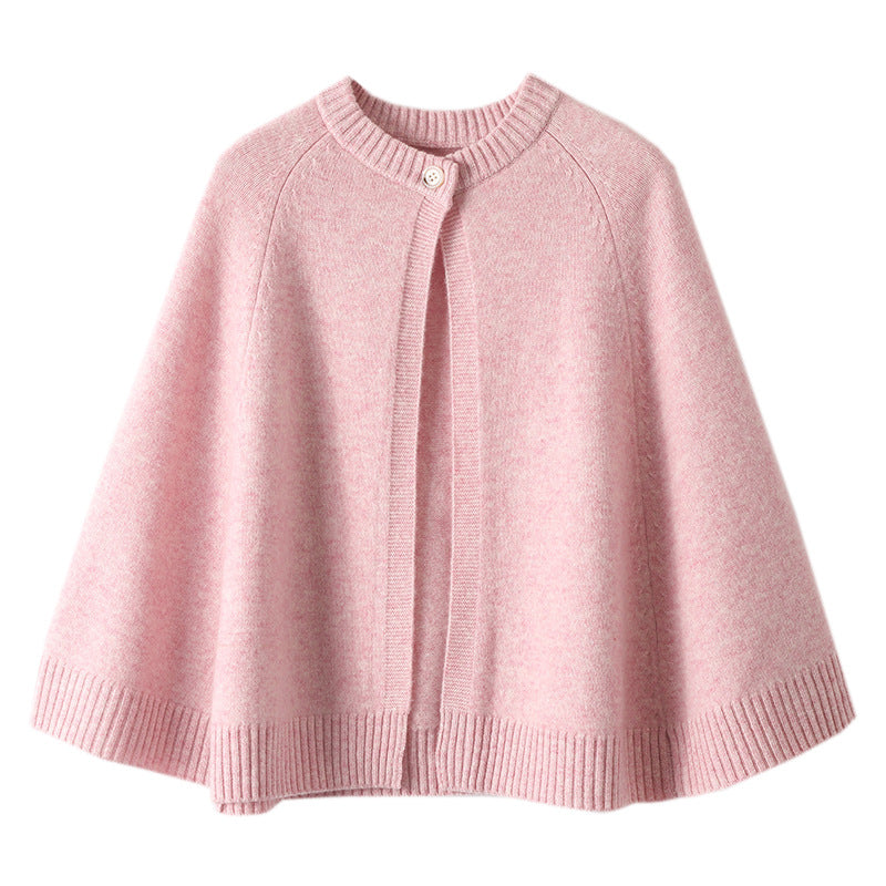 Wool Large Cape Warm Knitted Outerwear Cloak Shawl