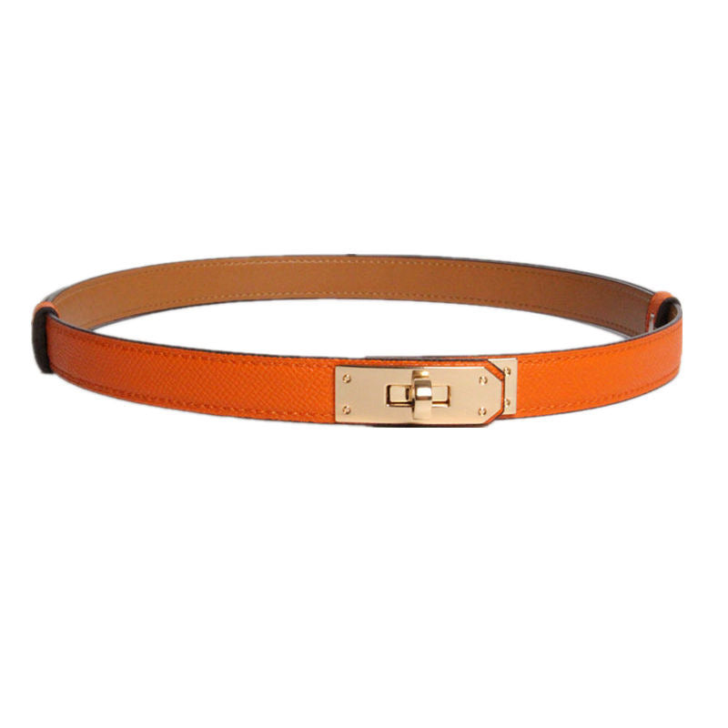 Women Real Leather Belt golden buckle fashion accessory