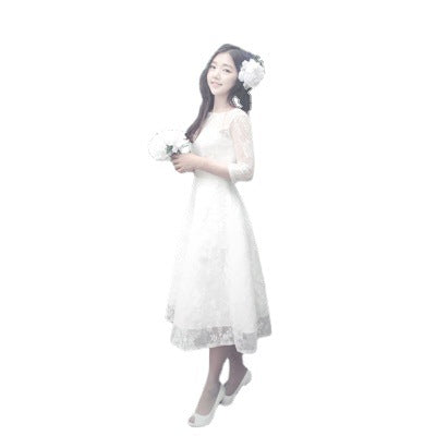 Sweet Short Lace Light Wedding Dress Forest-style Pastoral Beach