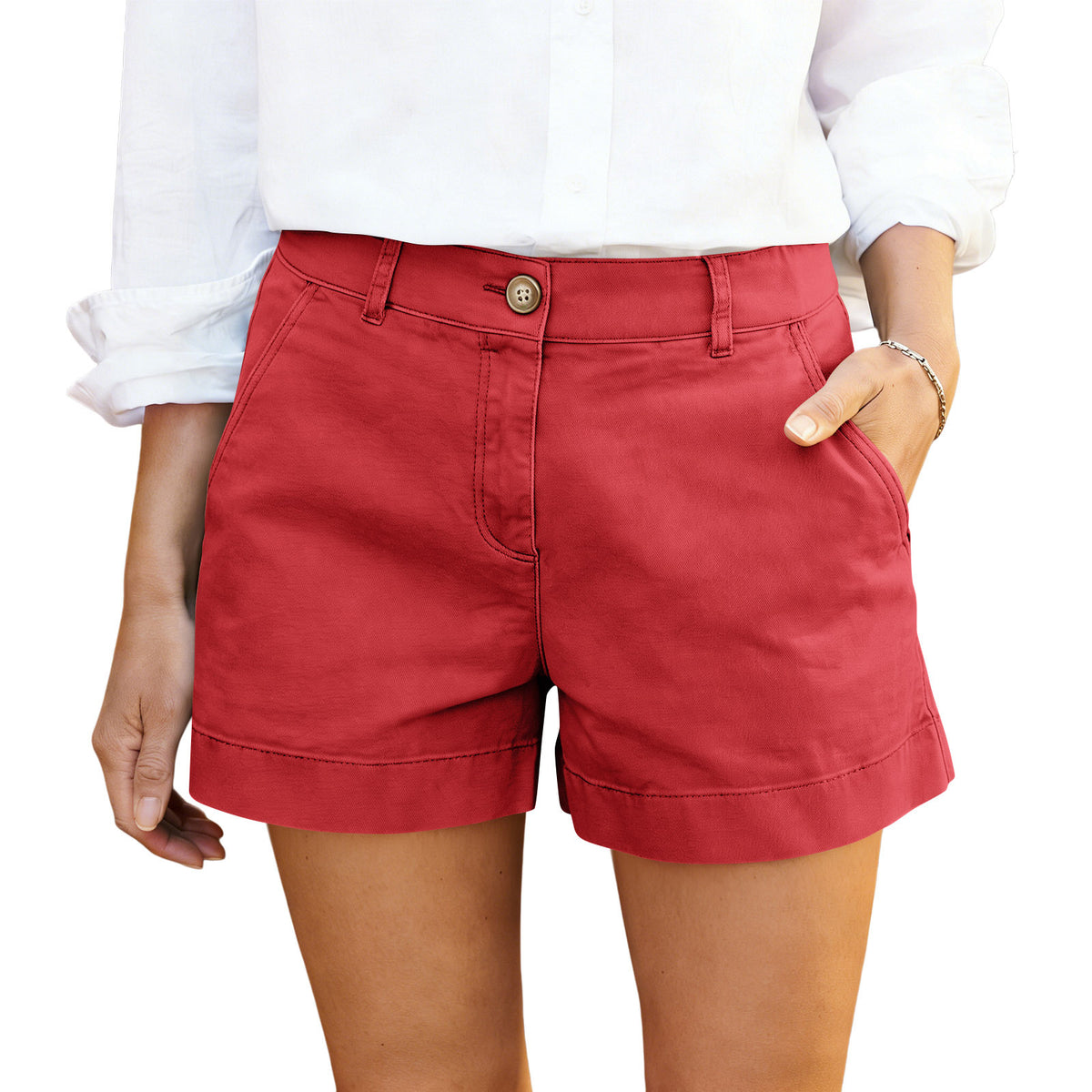 Women's High-Waisted Casual Bermuda Shorts
