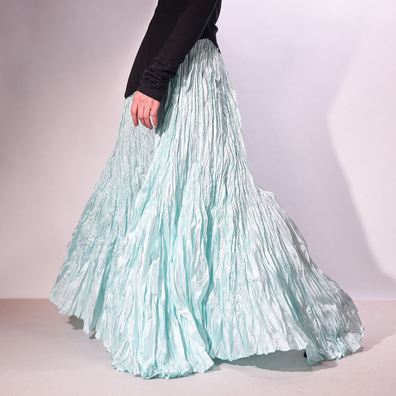 Floor-length Skirt Minimalist And Relaxed With A Flowing Pleated Design