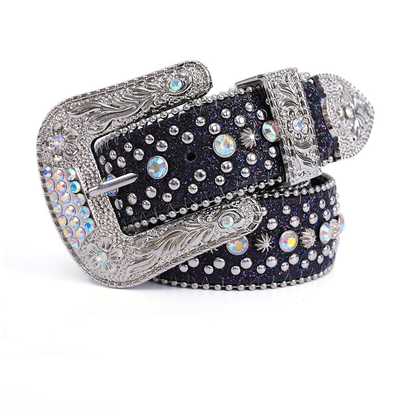 Women's Rhinestone Belt with sparkling rhinestone details