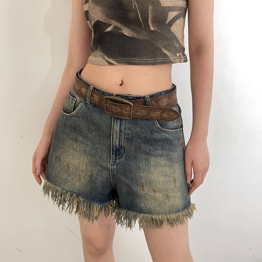 Distressed Ethnic Style Belt – versatile Y2K fashion accessory  SKU: Add a unique SKU for each variant.